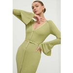 Obleka Elisabetta Franchi zelena barva, AM61R41E2 - zelena. Obleka iz kolekcije Elisabetta Franchi. Model izdelan iz tanke, zelo elastične pletenine. Model iz zračne viskozne tkanine.