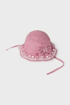 Otroški klobuk Mayoral roza barva - roza. Otroške klobuk iz kolekcije Mayoral. Model z ozkim robom