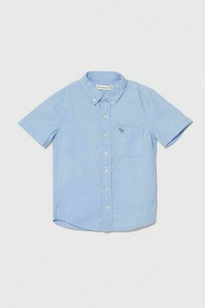 Otroška bombažna srajca Abercrombie &amp; Fitch - modra. Otroški srajca iz kolekcije Abercrombie &amp; Fitch