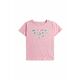 Otroška bombažna kratka majica Roxy DAY AND NIGHT roza barva - roza. Otroška kratka majica iz kolekcije Roxy. Model izdelan iz tanke, rahlo elastične pletenine.