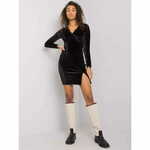 RUE PARIS Ženska obleka z razporkom Simmae RUE PARIS black RV-SK-7343.29X_380650 S