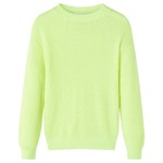 vidaXL Otroški pulover pleten neon rumen 128