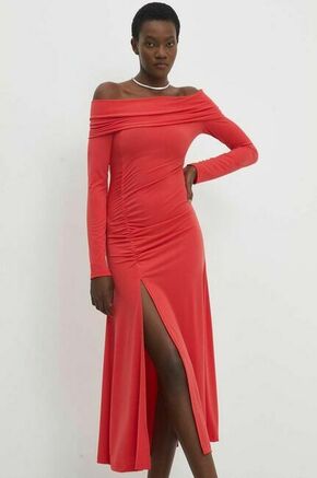 Obleka Answear Lab rdeča barva - rdeča. Obleka iz kolekcije Answear Lab. Model izdelan iz tkanine