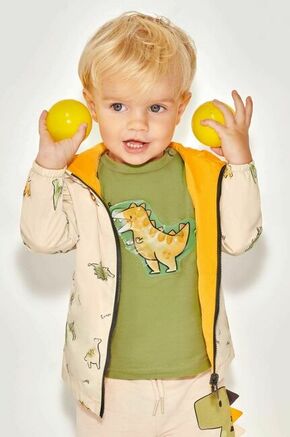 Otroška bombažna majica Mayoral zelena barva - zelena. Kratka majica za dojenčka iz kolekcije Mayoral. Model izdelan iz pletenine s potiskom.