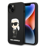 Karl Lagerfeld iphone 14 6,1" trdi ovitek črna/črna silikonska ikona magsafe