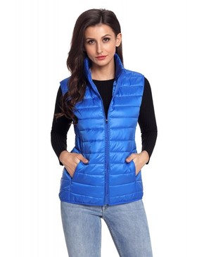 Royal Blue Quilted Cotton Down Vest 27893
