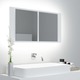 LED kopalniška omarica z ogledalom bela 90x12x45 cm