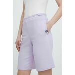 Kratke hlače United Colors of Benetton ženski, vijolična barva - vijolična. Kratke hlače iz kolekcije United Colors of Benetton, izdelane iz gladke pletenine. Model iz izjemno udobne tkanine z visoko vsebnostjo bombaža.