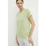 Kratka majica Helly Hansen ženski, zelena barva - zelena. Kratka majica iz kolekcije Helly Hansen, izdelana iz elastične pletenine. Model iz zračne tkanine z visoko vsebnostjo bombaža.