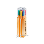 Stabi flomaster "Point 88 Twin Pack", 0,4 mm, 20 barv, plastična škatla