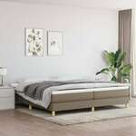 Greatstore Box spring postelja z vzmetnico taupe 200x200 cm blago