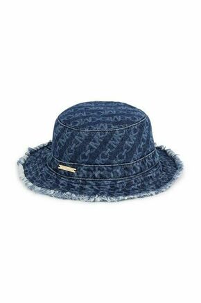 Jeans klobuk Michael Kors - modra. Otroške klobuk iz kolekcije Michael Kors. Model z ozkim robom