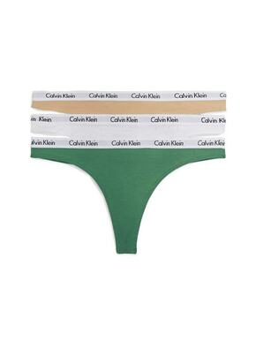 Tangice Calvin Klein Underwear 3-pack - pisana. Tangice iz kolekcije Calvin Klein Underwear. Model izdelan iz elastične