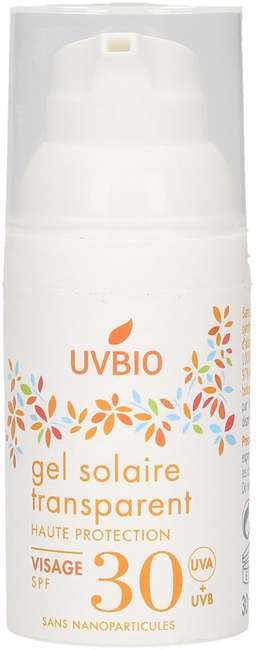 "UVBIO Transparenten gel za sončenje ZF 30 - 30 ml"