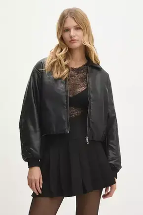 Jakna Answear.LAB - črna. Jakna iz kolekcije Answear.LAB. Delno podložen model