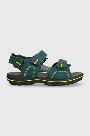 Otroški sandali iz semiša Primigi zelena barva - zelena. Otroški sandali iz kolekcije Primigi. Model je izdelan iz semiš usnja. Model z mehkim