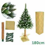 WEBHIDDENBRAND Božična novoletna smreka/jelka, moderen izgled, 180 cm, lesen podstavek, Made in EU