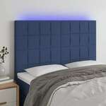 Greatstore LED posteljno vzglavje modro 144x5x118/128 cm blago