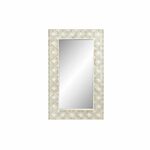 slomart stensko ogledalo dkd home decor ogledalo bela mangov les rombi (154 x 4 x 92 cm)