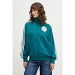 Otroški pulover adidas Originals - turkizna. Pulover iz kolekcije adidas Originals, izdelan iz tanke, neelastične tkanine. Poliester zagotavlja večjo odpornost na gubanje.