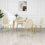 Greatstore Jedilni stoli 4 kosi kremno bel žamet