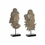 NEW Okrasna Figura DKD Home Decor 23 x 8 x 42 cm Črna Rjava Buda Orientalsko (2 kosov)