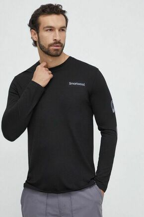 Športna majica z dolgimi rokavi Smartwool Outdoor Patch Graphic črna barva - črna. Športna majica z dolgimi rokavi iz kolekcije Smartwool. Model izdelan iz elastičnega materiala z merino volno.