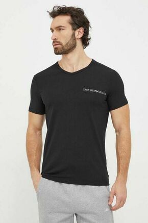 Majica lounge Emporio Armani Underwear 2-pack črna barva - črna. Majica s kratkimi rokavi iz kolekcije Emporio Armani Underwear