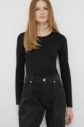 Bombažna majica z dolgimi rokavi Calvin Klein črna barva - črna. Majica z dolgimi rokavi iz kolekcije Calvin Klein. Model izdelan iz enobarvne pletenine.