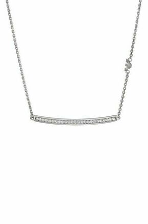 Srebrna ogrlica Emporio Armani - srebrna. Ogrlica iz kolekcije Emporio Armani. Model s kristalnim ornamentom izdelan iz srebra Sterling.