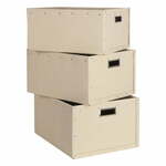 Bež kartonaste škatle za shranjevanje v kompletu 3 ks Ture – Bigso Box of Sweden