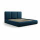 Temno modra oblazinjena zakonska postelja s prostorom za shranjevanje z letvenim dnom 140x200 cm Brody – Mazzini Beds