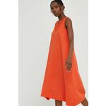 Bombažna obleka Answear Lab oranžna barva - oranžna. Obleka iz kolekcije Answear Lab. Model izdelan iz enobarvne tkanine. Model iz izjemno udobne bombažne tkanine.