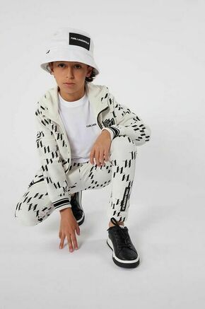 Otroški bombažen pulover Karl Lagerfeld bež barva