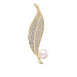 JwL Luxury Pearls Bleščeča biserna broška list 2v1 JL0700