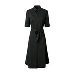 Obleka Lauren Ralph Lauren črna barva, - črna. Obleka iz kolekcije Lauren Ralph Lauren. Nabran model izdelan iz enobarvne, rahlo elastične pletenine.