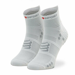 Visoke nogavice Unisex Compressport Pro Racing Socks V4.0 Run Low XU00047B_010 White/Alloy