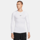 Nike Pro Dri-FIT Tight Fit LS Shirt, White/Black - S