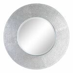 slomart stensko ogledalo 87,6 x 6,6 x 87,6 cm kristal bela poliuretan