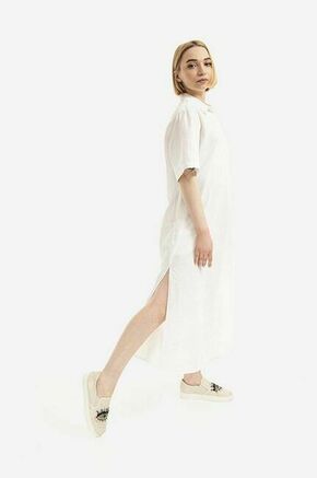 Bombažna obleka Wood Wood Audrey bela barva - bela. Lahkotna obleka iz kolekcije Wood Wood. Model izdelan iz enobarvne tkanine. Model iz izjemno udobne
