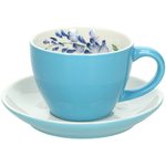 TOGNANA skodelica za belo kavo s podstavkom Milk and Breakfast Time 320ml, modra, porcelan