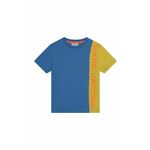 Otroška bombažna kratka majica Marc Jacobs - modra. Otroške kratka majica iz kolekcije Marc Jacobs. Model izdelan iz tanke, rahlo elastične pletenine.