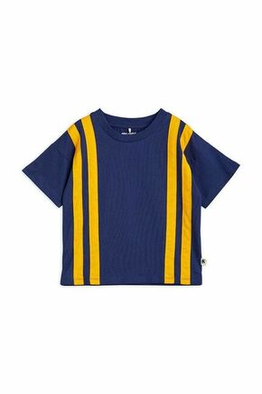 Otroška kratka majica Mini Rodini - modra. Otroške kratka majica iz kolekcije Mini Rodini. Model izdelan iz vzorčaste pletenine.