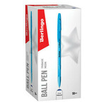 Berlingo, kroglično pero, modro, 50 kosov, 0,7 mm, Tribase neon