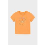 Otroška bombažna majica Mayoral oranžna barva - oranžna. Kratka majica za dojenčka iz kolekcije Mayoral. Model izdelan iz udobne pletenine.