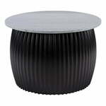 Črna okrogla mizica z mizno ploščo v marmornem dekorju ø 52 cm Luscious – Leitmotiv