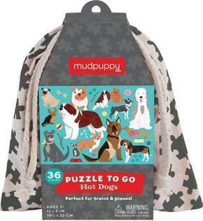 Mudpuppy Puzzle Psi v vrečki iz blaga 36 kosov