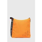Torbica Deha oranžna barva - oranžna. Velika torbica iz kolekcije Deha. na zapenjanje model izdelan iz tekstilnega materiala.