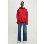 Pulover Answear Lab ženska, rdeča barva, s kapuco - rdeča. Pulover s kapuco iz kolekcije Answear Lab, izdelan iz debele, rahlo elastične pletenine. Model iz izjemno udobne tkanine z visoko vsebnostjo bombaža.