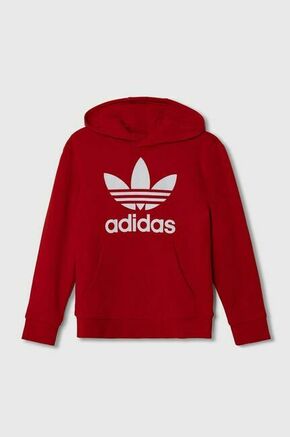 Otroški pulover adidas Originals TREFOIL rdeča barva